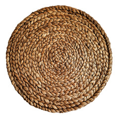 Weave Straw Place Mat Isolated on white and transparent background