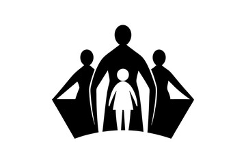 A minimalist linocut vector family logo