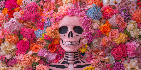 Floral Skull: A Delicate Symphony of Life and Death