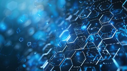 Obraz premium Abstract Blue Hexagonal Structure
