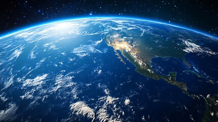 Obraz premium A stunning view of Earth from space with the continents clearly visible