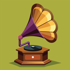 Gramophone Vector Design Illustration