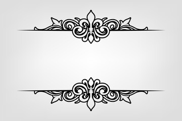 Classic Vintage Baroque Victorian Frames Separator Elements Classic Wedding Invitation