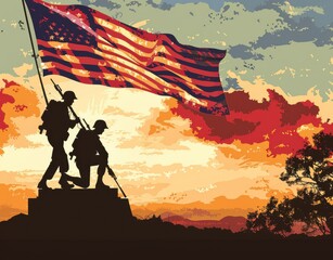 Fototapeta premium Veterans Day Memorial Monument 