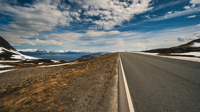 nature sceneries along the road from Alta to the island of mageroya