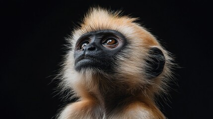 Fototapeta premium Close-up Portrait of a Curious Monkey