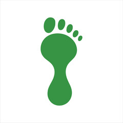 Green carbon footprint icon silhouette vector illustration design on white background.