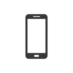A grayscale icon depicting a smartphone with a blank screen
