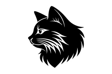 A vector logo featuring a cat's face 