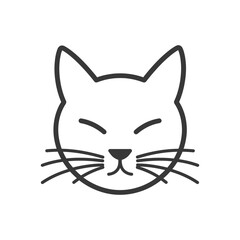 A Line Drawing of a Cats Face with Closed Eyes
