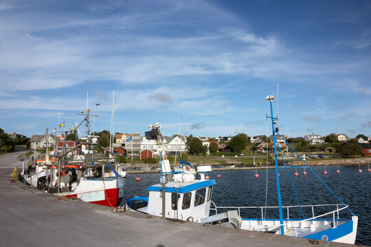 Fisch Kutter am Hafen vom beschaulichen Fischerort Sandvik auf der schwedischen Insel &Ouml;land.