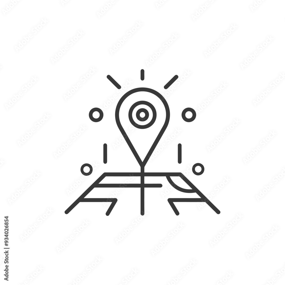 Poster a line drawing of a map pin with a target inside