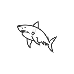 Obraz premium A Line Drawing of a Shark with its Mouth Open