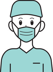 Obraz premium Surgeon ready for surgery Medical icon.