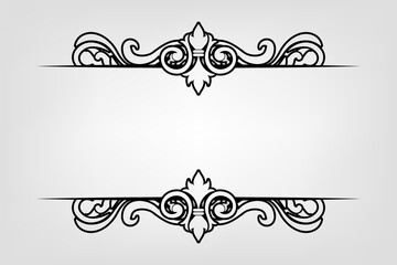 Classic Vintage Baroque Victorian Frames Separator Elements Classic Wedding Invitation