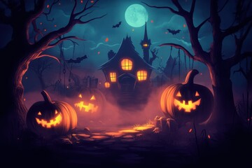 Fototapeta premium Haunted Halloween Night