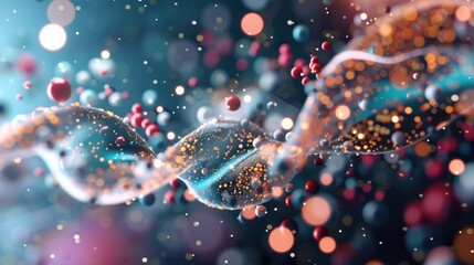 An artistic rendition of molecular models forming intricate patterns in a cosmic setting