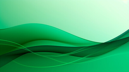 Obraz premium Green abstract background with lines, stripes. Wavy text area for card, banner, flyer, design