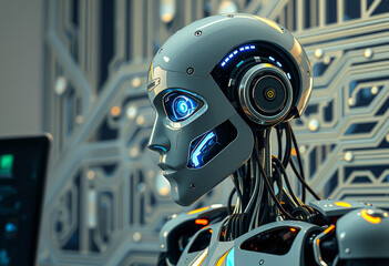 Fototapeta premium ai future, supercomputer, human replacement