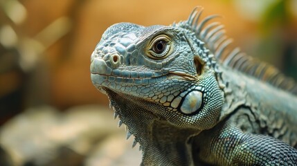 Fototapeta premium Close-up Portrait of a Green Iguana