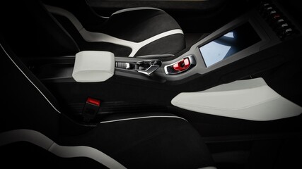 Center console in a car