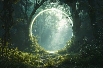 Fototapeta premium Enchanted Forest Portal: A Mystical Gateway to Another Realm
