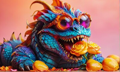 Colorful Creature with Sunglasses