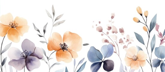 Printable postcard featuring watercolor botanical artwork Stylish illustration with hand drawn floral elements suitable for banners postcards flyers and more