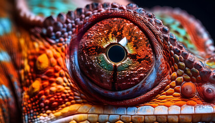 Naklejka premium close up of a chameleon eye
