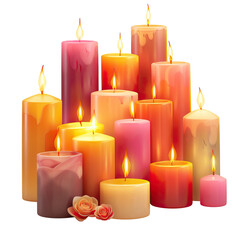 flaming candle with no background
