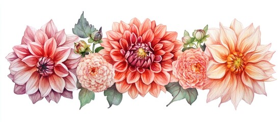 Watercolor Botanical Illustration Fragment Featuring