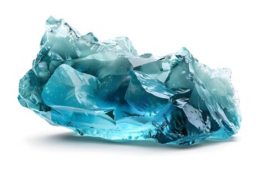 Fototapeta premium Stunning Aqua Crystal Formation with Intricate Facets and Vibrant Colors