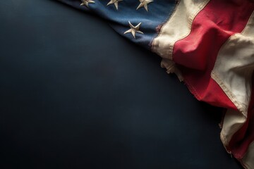 American Flag on Dark Background
