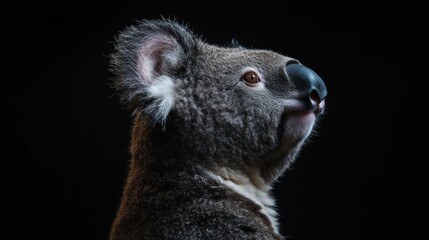 Naklejka premium Koala Portrait: A Close-Up Look at a Sleepy Aussie Icon