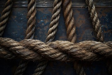 Intricate Patterns of Twisted Rope on a Rustic Background