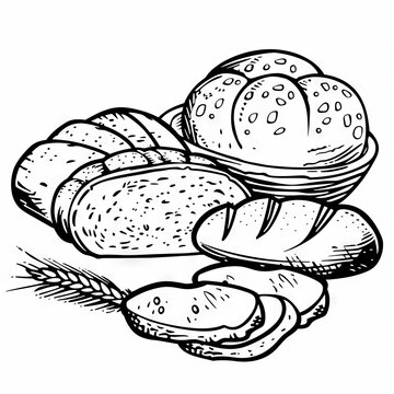 recommend clip art: "Explore the clean, modern design of an SVG outline featuring a delicious bread icon, crafted by PCSK Studio. This stock element offers a simple yet artistic representation of fresh, baked bread, perf