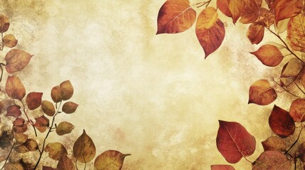 Autumn Leaves on Vintage Background