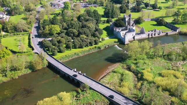 Ruins of the Adare castle at summer, Co. Limerick. Ireland