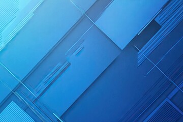Obraz premium Blue Gradient Background with Diagonal Lines and Geometric Shapes. AI generated illustration