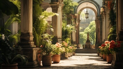 Fototapeta premium Opulent spanish mansion boasting exquisite design elements and luxurious features