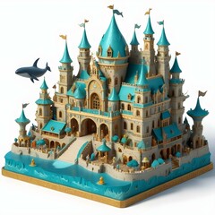 A blue ocean caltle wonder land