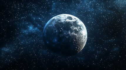 Obraz premium The Moon in a Starry Night Sky