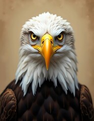 Obraz premium Intense Portrait of a Bald Eagle