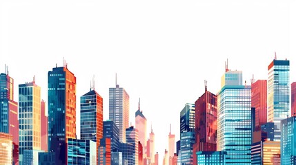 Modern Cityscape with Vibrant Towers