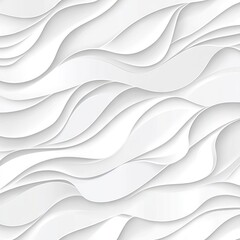 Abstract White Seamless Pattern with Wavy Lines and Organic Shapes. AI generated illustration