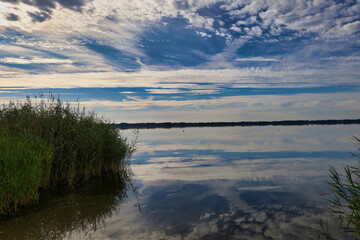 Blick auf den Raßnitzer See, ehmaliger Braunkohle Tagebau Merseburg Ost, Schkopau, Saalekreis, Sachsen Anhalt, Deutschland