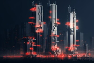 Enthralling night in a captivating futuristic cityscape of fantastical and mesmerizing wonders