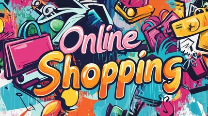 Online Shopping Graffiti Art.