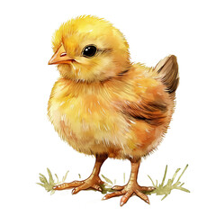 illustration of baby chick, baby chicken isolated on white,  © MH