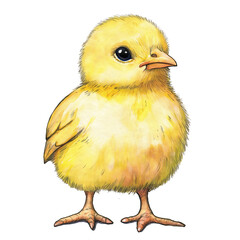 illustration of baby chick, baby chicken isolated on white, 